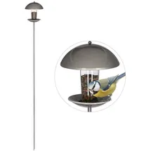 Relaxdays Vogelfutterspender silber 20,0 x 20,0 x 172,0 cm, 1 St.