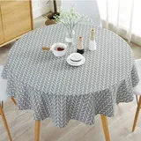 Runde Tischdecke 150 Cm Aus Baumwoll-leinen-mischgewebe, Schlichte Köper-tischdecke, Frischer Nordischer Stil, Strapazierfähig, Wiederverwendbar, Knitterfrei, Dekoration Für Küche, Esszimmer, Tisch (g