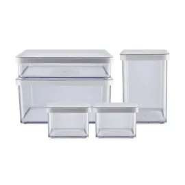 Rotho Vorratsdose transparent 26,0 x 21,0 x 15,5 cm 1 l 5-teiliges Set