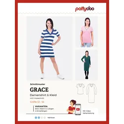 Pattydoo Papierschnittmuster Shirt & Kleid Grace mit V-Ausschnitt