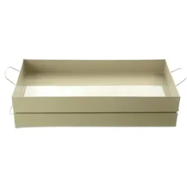 Freese nature trends Tablett Sand mit Henkeln rechteckig 39 x 19 cm - Metall