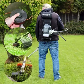 Wiltec 2-in-1 Multifunktionsgerät 2-Takt Motor Rucksack Rasentrimmer