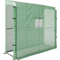 Outsunny Foliengewächshaus 2 Türen winddichtes Tomatenhaus mit Seitenfenster UV-Schutz für Garten PE grün   Aosom.de