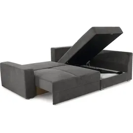 luma-home Eckcouch Cord 3-Sitzer Dunkelgrau