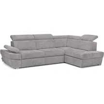 Konsimo Ratlo Ecksofa , Schlaffunktion, 4 /5 Sitzer, Bettkasten, Lederoptik, Grau - Konsimo