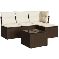 vidaXL Garten-Lounge-Set 4-tlg. braun