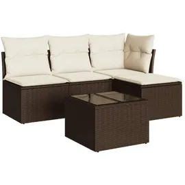 vidaXL Garten-Lounge-Set 4-tlg. braun
