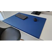 Profi Mats Schreibtischunterlage mit Kantenschutz SanftLux Kunst Leder 12 Farben blau 90 cm