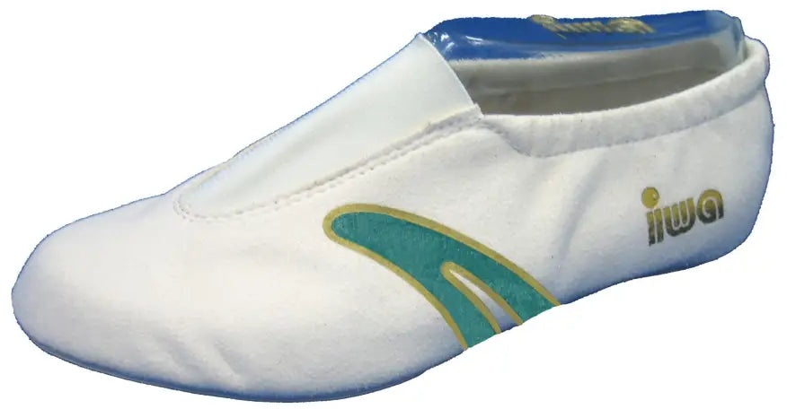 IWA Gymnastikschuh 405 - Creme mit grünen Streifen - 27