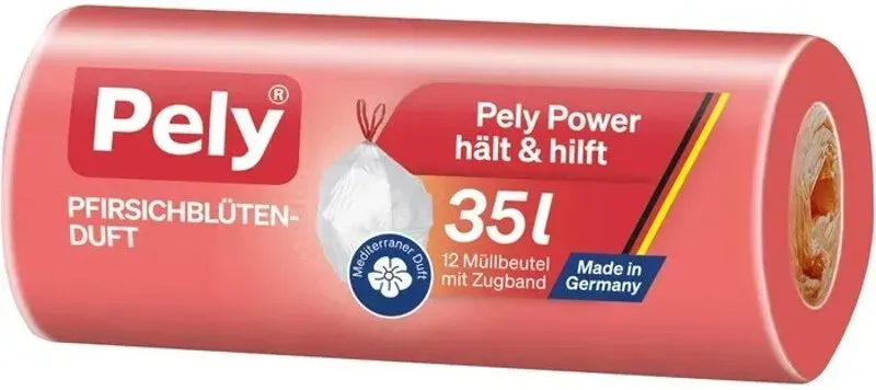 Pely Zugbandbeutel Pfirsichblütenduft 35L