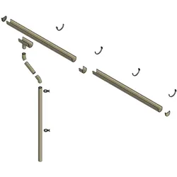 Regenrinne SKANHOLZ, braun, B:10cm L:800cm, Kunststoff, Rinnen, 800 cm, für Satteldach