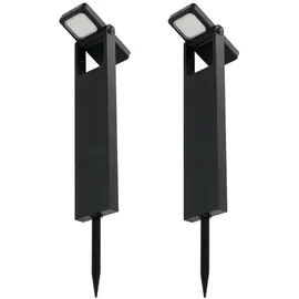 Lumisky Solarleuchte Kunststoff Höhe 49 cm 2er Set schwarz