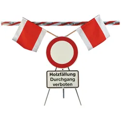 Warnständer Freiberg, komplett mit kleinen Schildern