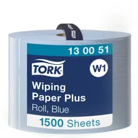 TORK 130051 Starke Mehrzweck-Papierwischtücher Blau W1, 2-lagig, 510m/23,5cm × 1.500 Blatt, 130...