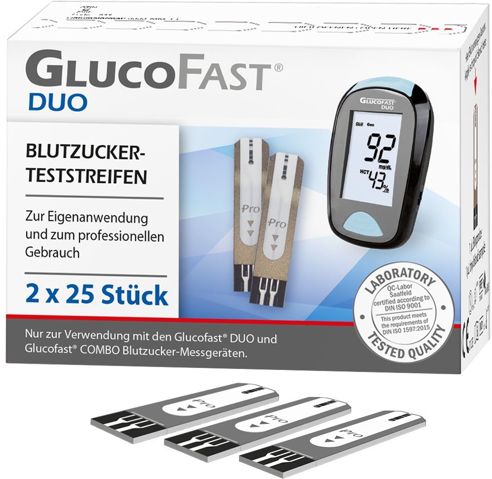 Glucofast Duo Blutzucker-Teststreifen Teststreifen 50 St