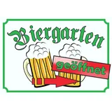 Biergarten geöffnet Schild Pfeil rechts A3 (297x420mm)