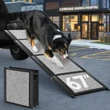 Pawaboo Hunderampe Auto, 170 × 50 cm Faltbare Hunderampe für SUV & LKW für mittelgroße & große Hunde, Hundetreppe für Auto, Hunderampe für Auto mit Rutschfester Oberfläche, Outdoor-Hunderampe bis zu