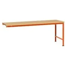 Manuflex Ansatztisch UNIVERSAL Spezial, Tischplatte Multiplex, 2000x1000, rotorange