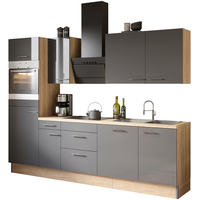 OPTIFIT Küchenzeile Optikoncept Jonte 270 cm Anthrazit-Wildeiche Nachb.
