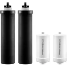Vevor Wasserfilter-Ersatz Reinigungselemente Ersatzfilter, Schwerkraft-Wasserfiltersystem-Ersatz, kompatibel mit den meisten Marken, 4er-Pack (2 Aktivkohlefilter + 2 Entfluorierungsfilter)