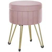 Songmics Sitzhocker Hocker (Schminktischhocker, Samt Schminkhocker), 4 Metallbeine, für