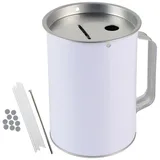 HMF 4800007 Spendendose mit Griff, 14,5 x 10 cm Lichtgrau