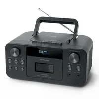 Muse Tragbares DAB+ Radio mit Bluetooth CD-Player, Kassettenspieler, UKW, Kopfhörer-Eingang, AUX-In, LCD Display, Musik-Streaming, Schwarz