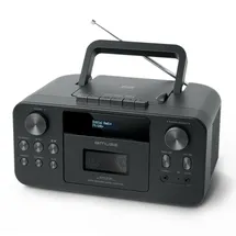 Muse Tragbares DAB+ Radio mit Bluetooth CD-Player, Kassettenspieler, UKW, Kopfhörer-Eingang, AUX-In, LCD Display, Musik-Streaming, Schwarz