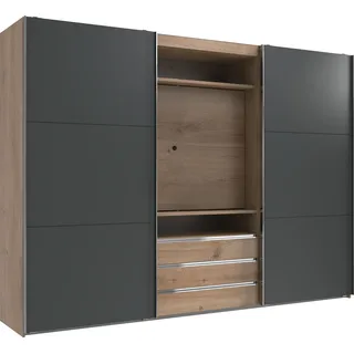 WIMEX Schwebetürenschrank »Magic by fresh to go«, tolles EXTRA: mit drehbarem TV-Element, mittig mit Schubladen, grau