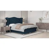 4mybaby GmbH Boxspringbett Saturn Bonellfederkern inkl. 7-Zonen Topper T-30 - Boxspringbett mit Bettkasten, mit Lieferung - Blau