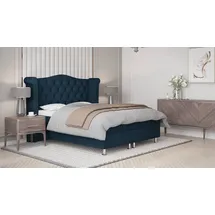 4mybaby GmbH Boxspringbett Saturn Bonellfederkern inkl. 7-Zonen Topper T-30 - Boxspringbett mit Bettkasten, mit Lieferung - Blau