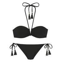 ELBSAND Bandeau-Bikini Damen Schwarz 34 Cup A/B