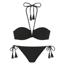 ELBSAND Bandeau-Bikini Damen Schwarz 34 Cup A/B