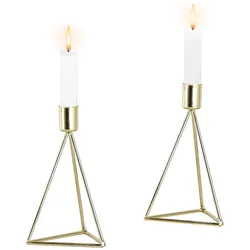 Kerzenhalter "Diamant hoch" 16,5cm - gold