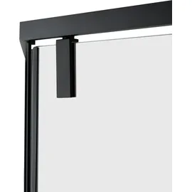 Beliani Tocantins Duschkabine mit Pendeltür 90 x 190 cm Schwarz/Klarglas Fünfeck