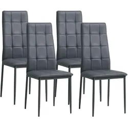 Albatros Esszimmerstühle RIMINI 4er Set, Grau - Edles Italienisches Design, Polsterstuhl Kunstleder-Bezug, Modern und Stilvoll am Esstisch