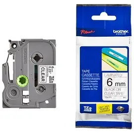 Brother TZ-111 schwarz auf transparent 0,6cm x 8m