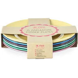 RICE Melamin Teller Show Your True Colors 6er-Set, diverse Farben