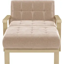 Recamiere SIT & MORE "Billund", beige, B:109cm H:88cm T:185cm, 100% Polyester, Sofas, Armlehnen aus Buchenholz in natur, verschiedene Bezüge und Farben