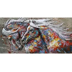 Garden Pleasure Wandbild 3D 2 Pferde, Metall