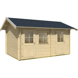 Gartenhaus SKANHOLZ "Lausanne", beige (natur), Fußboden im Gartenhaus, Gartenhäuser, mit 2. Schalung