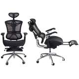 SIHOO Bürostuhl, Schreibtischstuhl Drehstuhl, ergonomisch, Lordosenstütze Fußstütze 3D-verstellbare Armlehnen schwarz