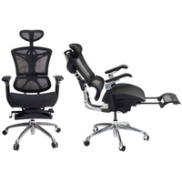 SIHOO Bürostuhl, Schreibtischstuhl Drehstuhl, ergonomisch, Lordosenstütze Fußstütze 3D-verstellbare Armlehnen schwarz