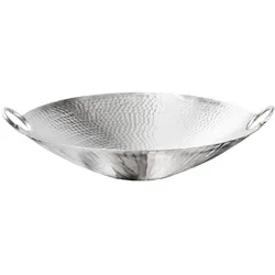 riess-ambiente Deko Schale ORIENT - 55cm silber Metall Hammerschlag Design Handgearbeitet