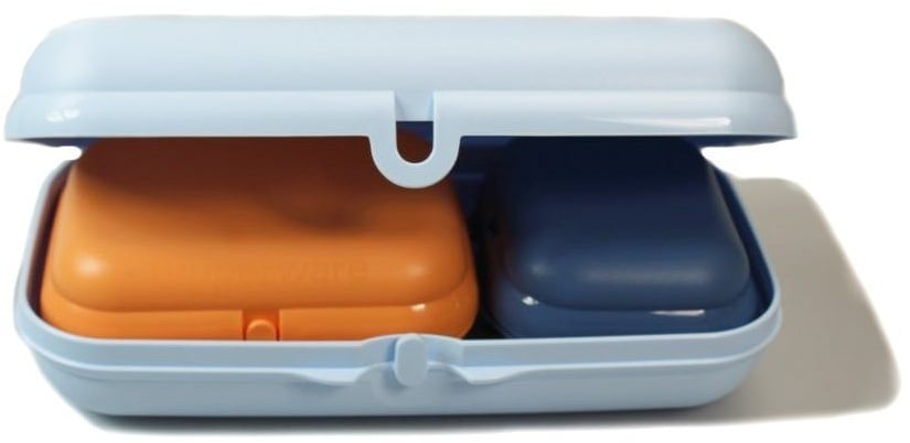 Preisvergleich Produktbild TUPPERWARE Lunchbox Maxi-Twin hellblau + orange + Mini blau