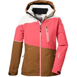 killtec Mädchen Skijacke/Funktionsjacke mit Kapuze und Schneefang KSW 331 GRLS SKI JCKT, neon-coral, 140, 42091-000