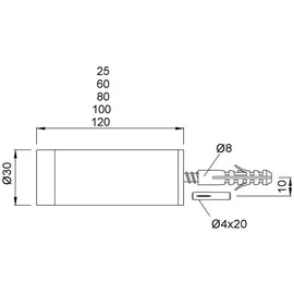 KWS Wandtürpuffer 2070 VA ma L.60mm