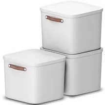 Rotho Maloja Aufbewahrungsbox 39,5 x 38,0 x 34,0 cm 3-tlg. weiß