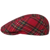 Lipodo Tartan Flatcap Damen Herren Kinder Schiebermütze Made in Italy Herbst Winter gefüttert Karomuster rot 55 cm - 55