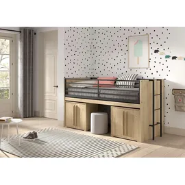 58 aufm Kessel Halbhochbett Keelia 90 x 200 cm Eiche braun